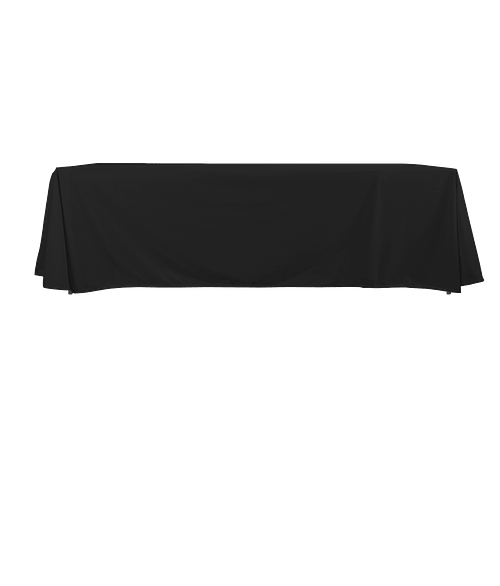 Full Color 8' Eco-Wise 4-Sided Throw Tablecloth in Black