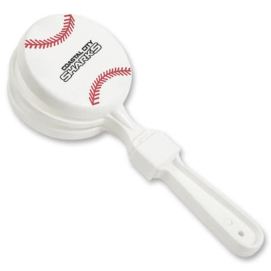 Baseball Clapper Noise Maker in White