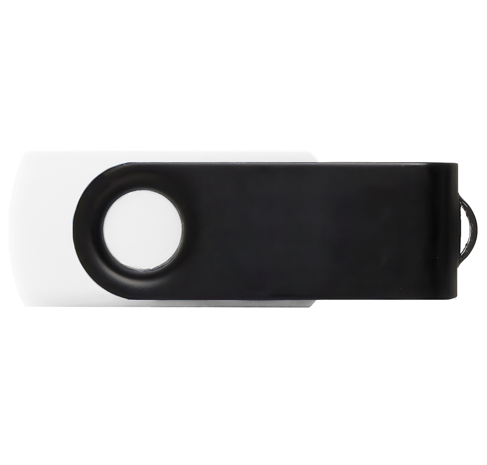 Full Color Black Matte Swivel USB Flash Drive 4GB-default