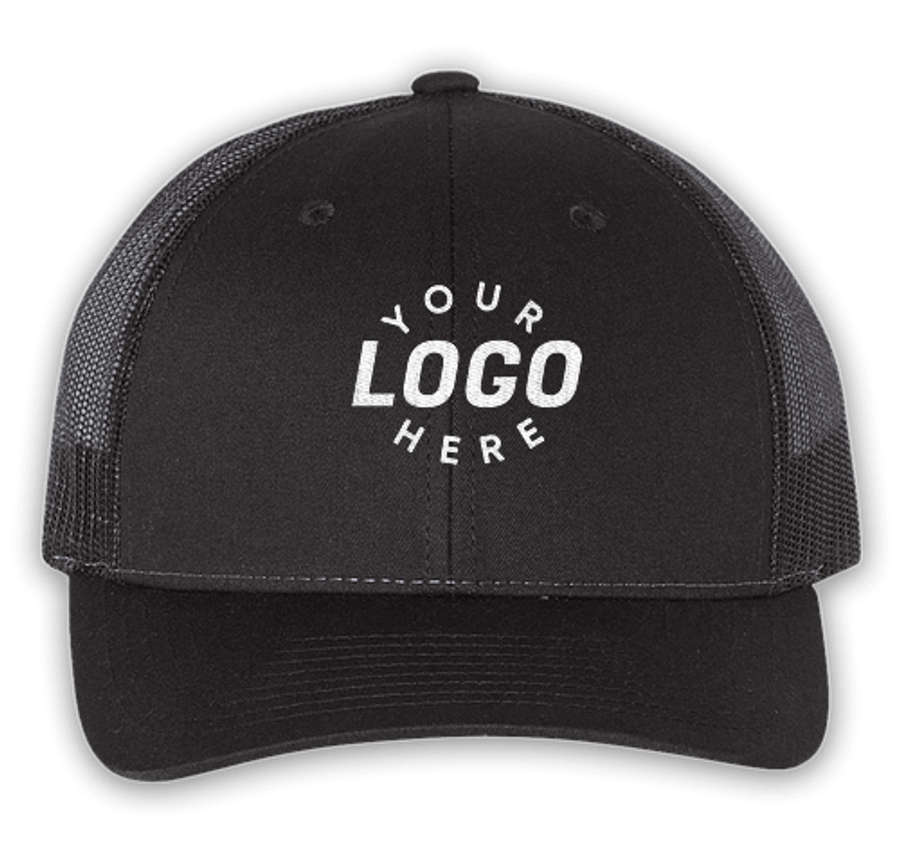 Richardson Garment Washed Trucker Hat in Black