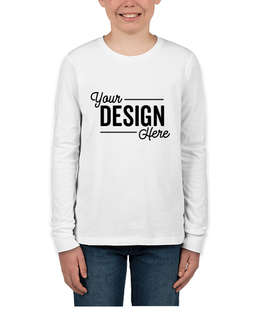 Bella + Canvas Youth Long Sleeve Jersey T-shirt - Color: White