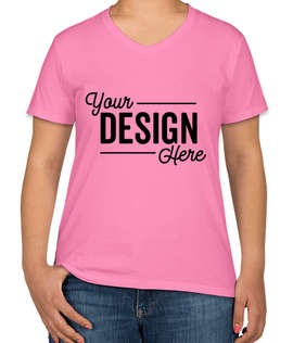 Hanes Women’s Essential-T V-Neck T-shirt - Color: Pink