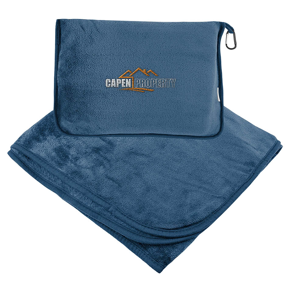 En Route Recycled Travel Blanket With Trolley Pillow Pouch