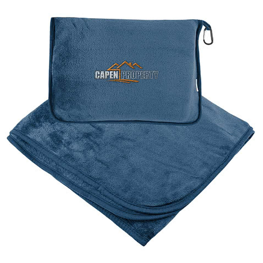 En Route Recycled Travel Blanket With Trolley Pillow Pouch
