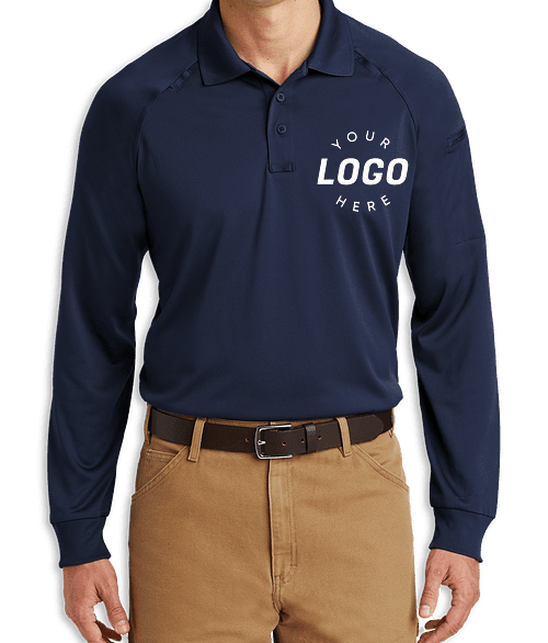 tangram 　LOGO LONG SLEEVE POLO SHIRTS Custom Long Sleeve Polo Shirts - Design Your Own at