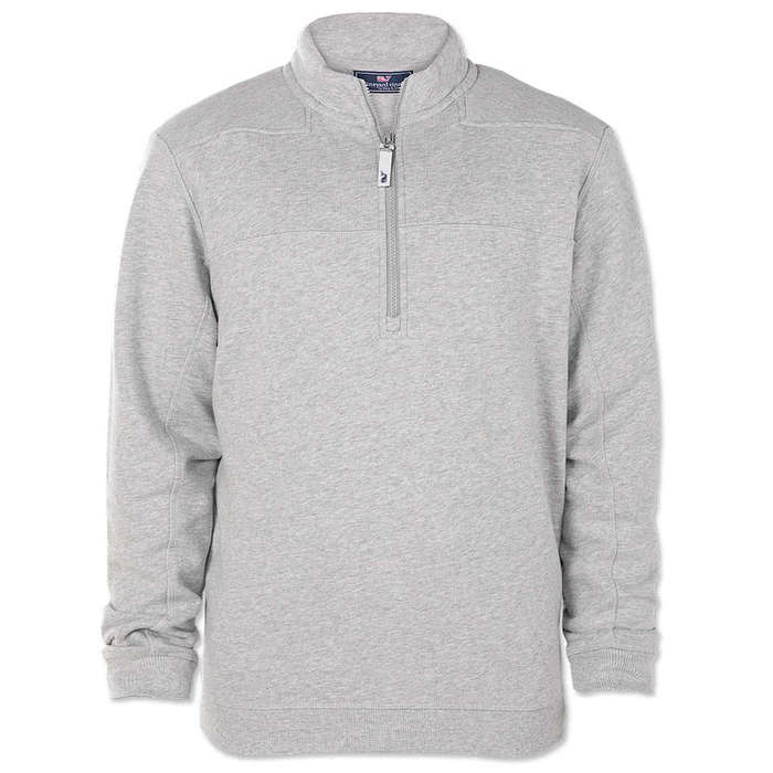 Vineyard Vines Boys' Classic 1/4 Zip Sweater (Light Gray Heather) (Size: 5)