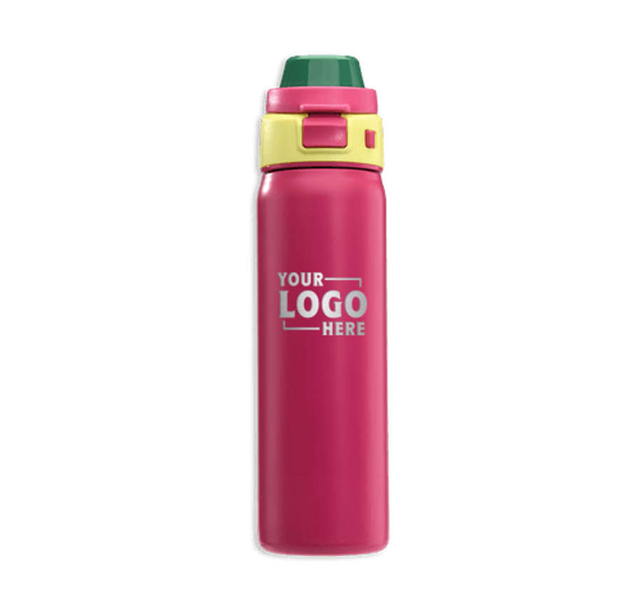 Laser Engraved 24 oz. Atlantis Copper Insulated Flip-Top Water Bottle in Pink