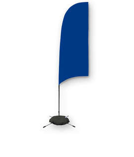 Full Color 9’ Streamline Razor Flag with Cross Base - Color: Royal Blue