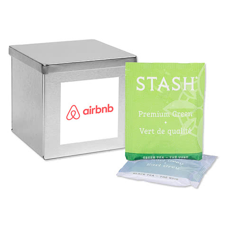 Full Color Stash Tea Assortment Canister Tin in White