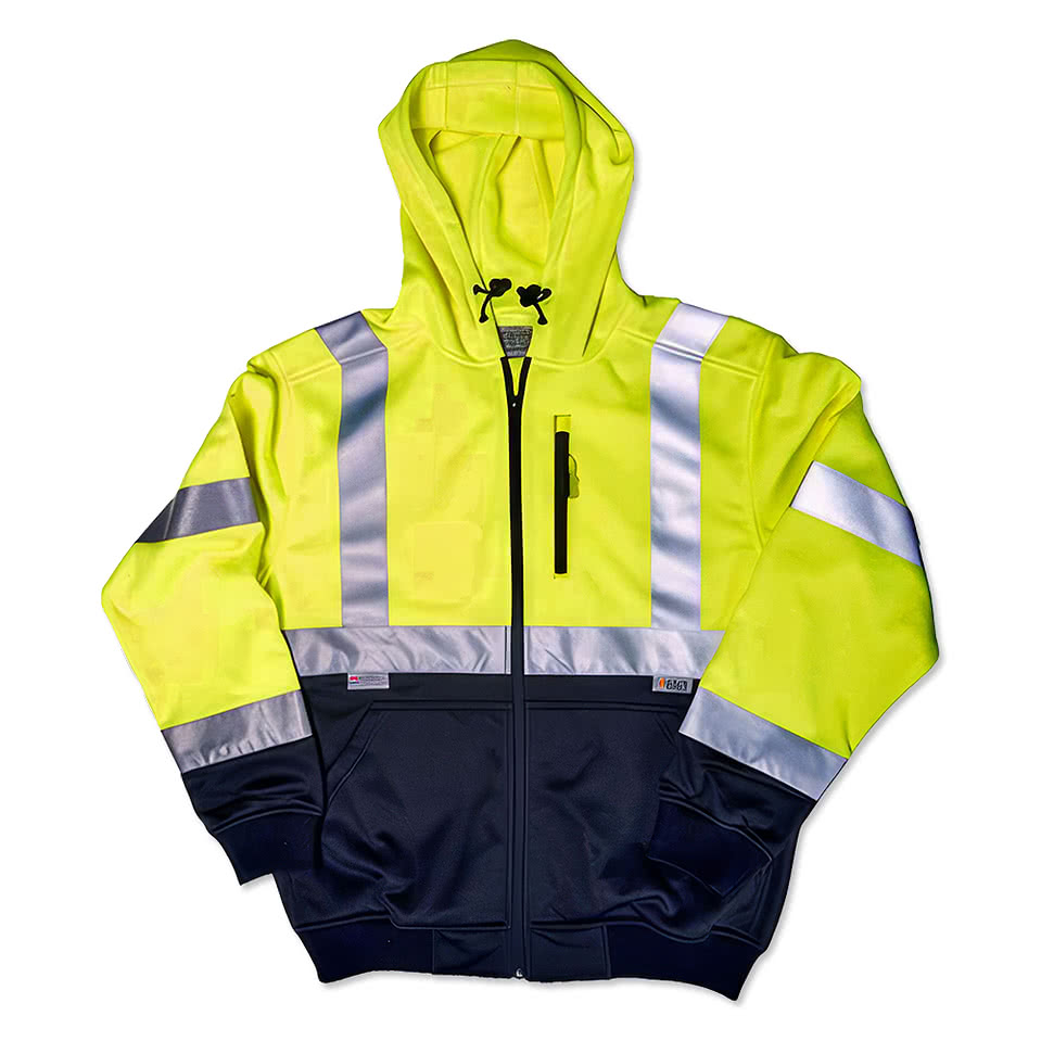 Vantage Xtreme Visibility Hi-Vis Class 3 Safety Zip Hoodie