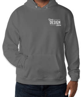 Embroidered Hanes EcoSmart 50/50 Pullover Hoodie - Color: Smoke Gray