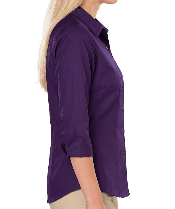 Blue Generation Women’s Fine Line Twill 3/4 Sleeve Shirt
