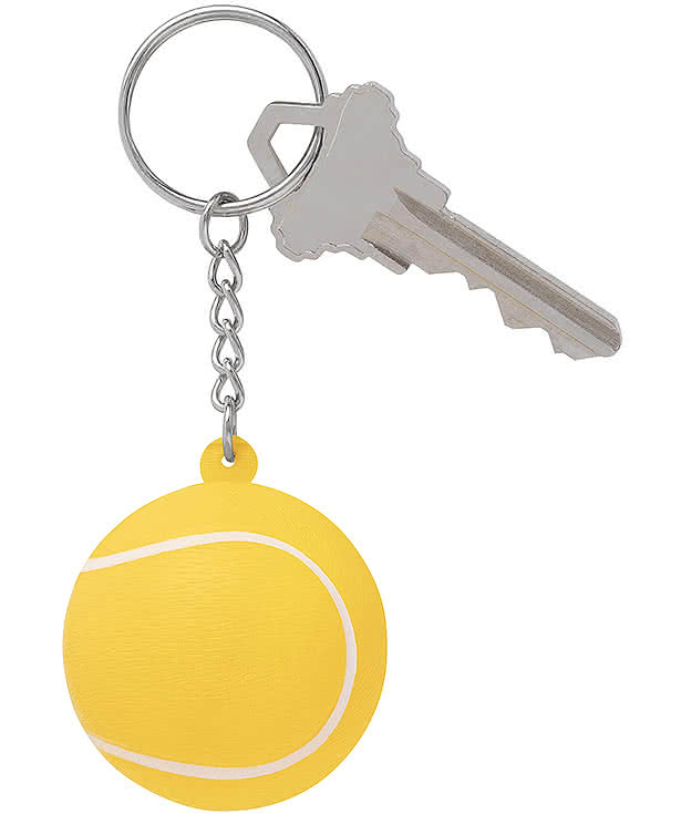 Yellow Tennis Ball Stress Reliever Keychain