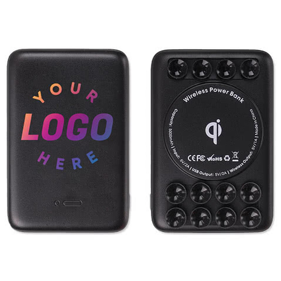 iClick 2x Qi Certified 5,000 mAh Wireless Power Bank in White