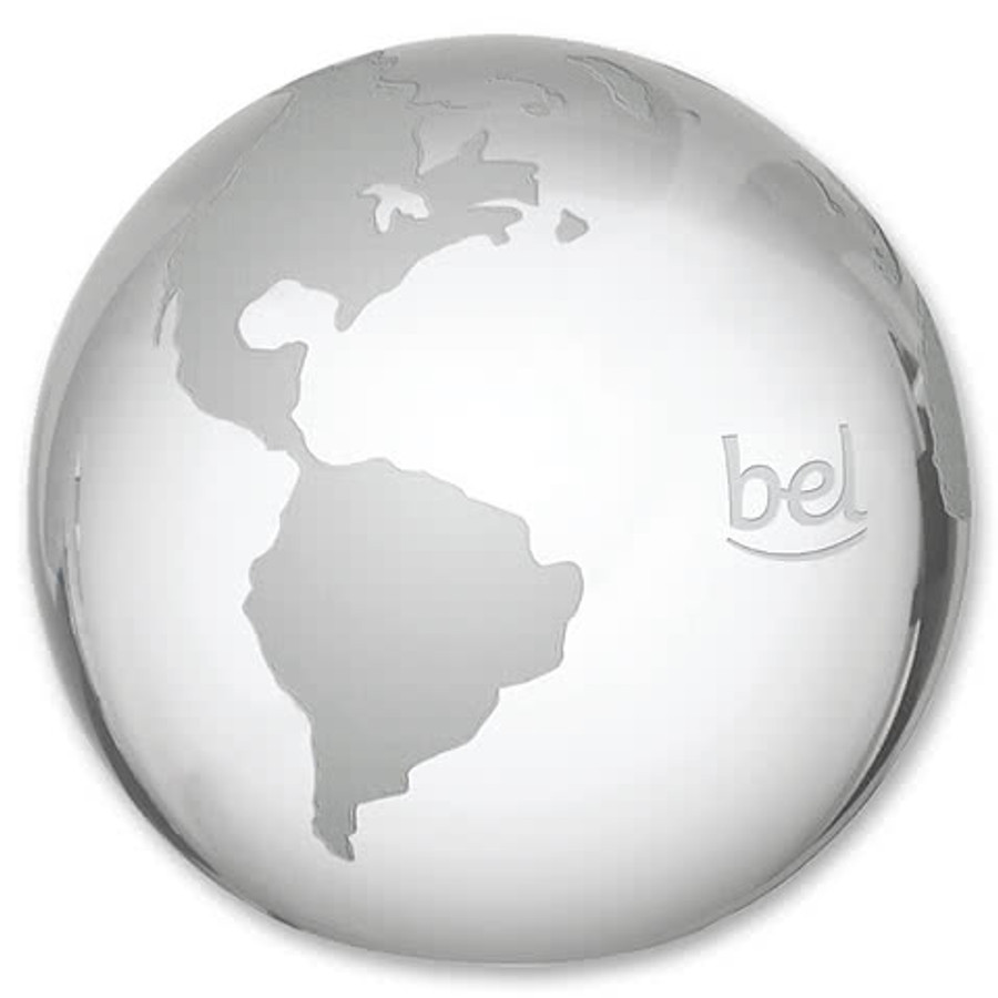 Globe with Frosted Land Award in Blue