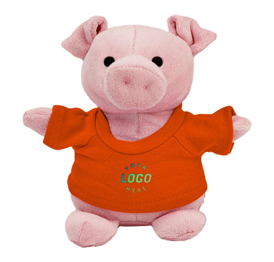 Full Color Bean Bag Buddies 6" Pig Plush Animal in Orange