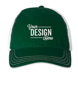 Richardson Garment Washed Trucker Hat - Color: Dark Green / White