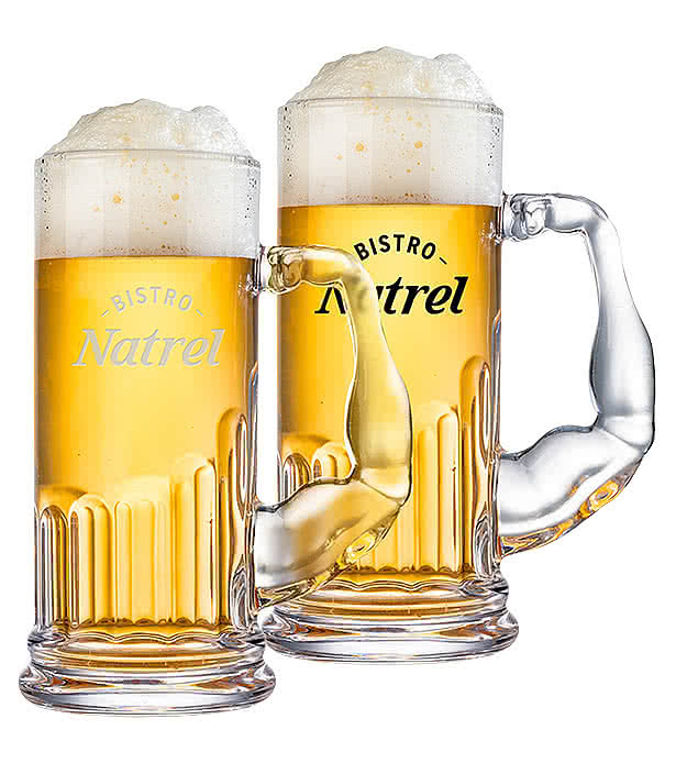 Laser Etched 16 oz. Muscle Man Glass Beer Stein