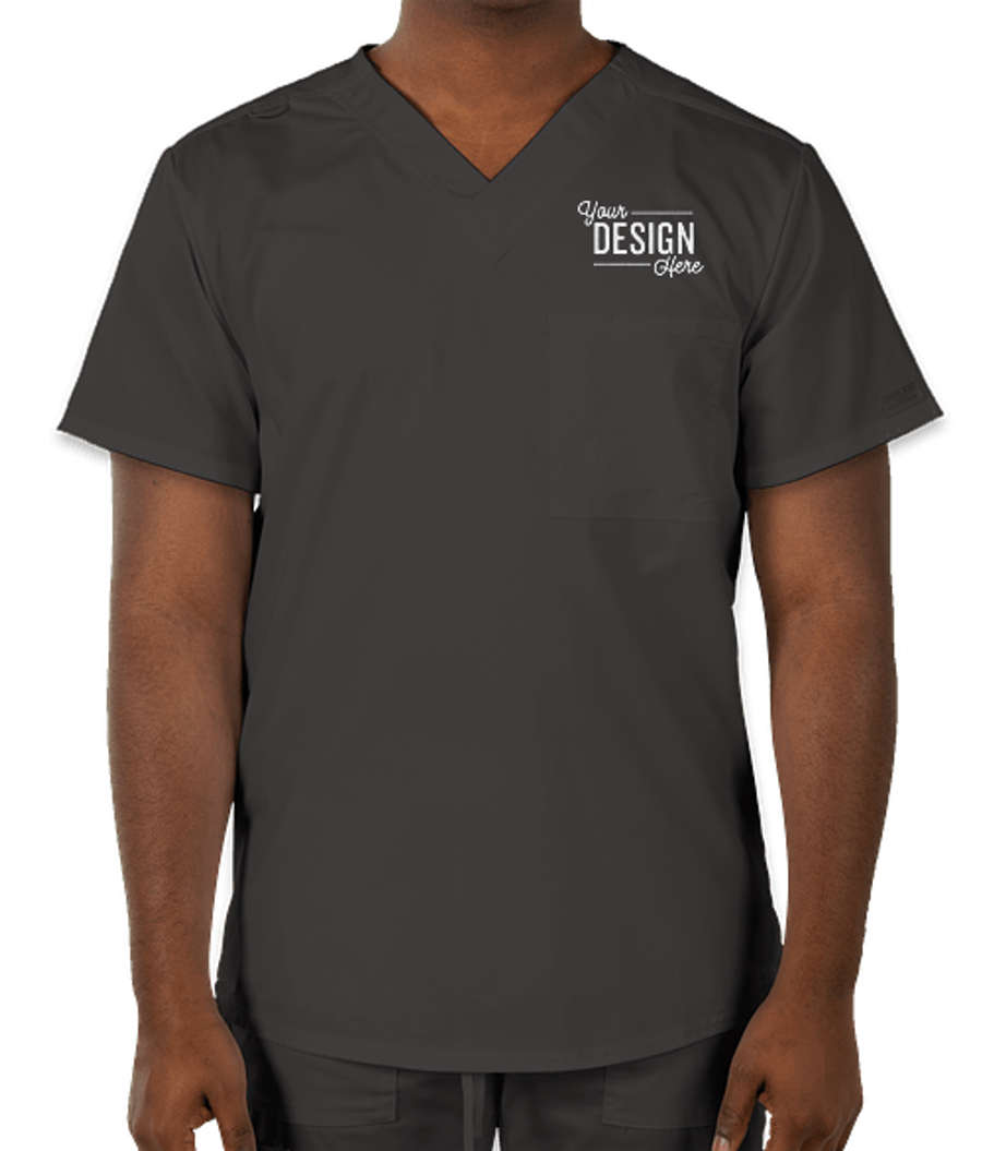 Cherokee Workwear Revolution One-Pocket Scrub Top - Embroidered in Pewter