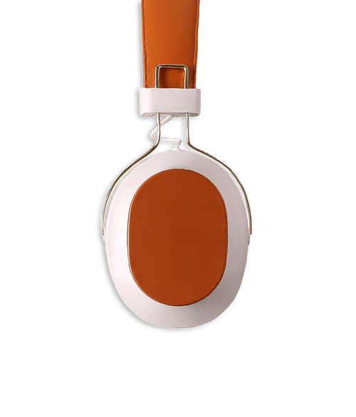 Laser Engraved TerraTone Recycled Wireless Bluetooth Headphones in White / Brown