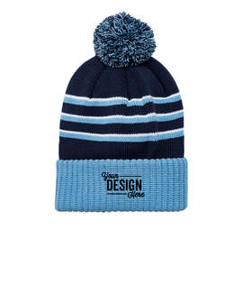 Richardson Stripe Cuffed Beanie - Color: Navy / Columbia Blue / White