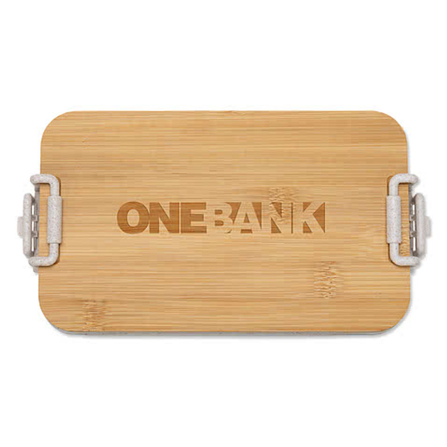 Chuckwagon Stackable Lunch Box With Bamboo Lid & Utensils in Gray
