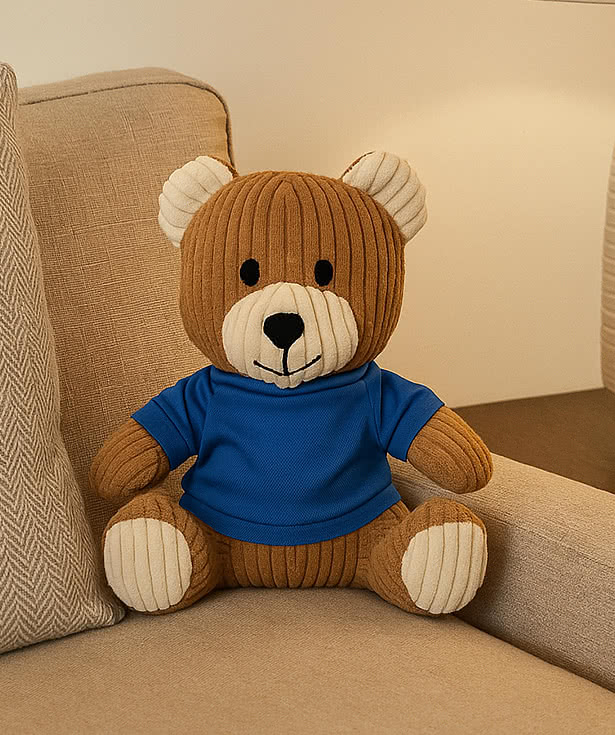 6" Barry Corduroy Bear Plush Animal with T-shirt