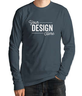 Royal Apparel USA-Made Organic Long Sleeve T-shirt - Color: Pacific Blue