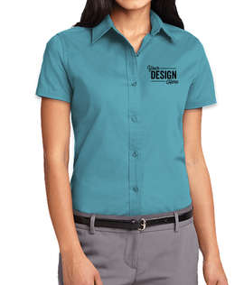 Port Authority Women's Short Sleeve Easy Care Shirt - Color: Maui Blue