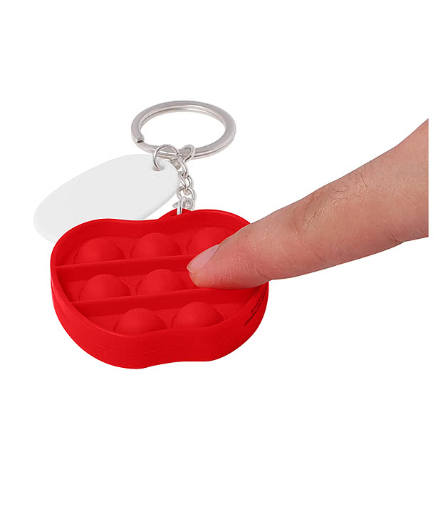 Push Pop Bubble Apple Fidget Keychain