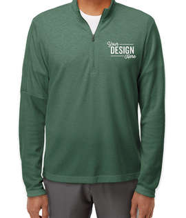 Adidas 3-Stripes Recycled Quarter Zip Sweatshirt - Color: Green Oxide Melange