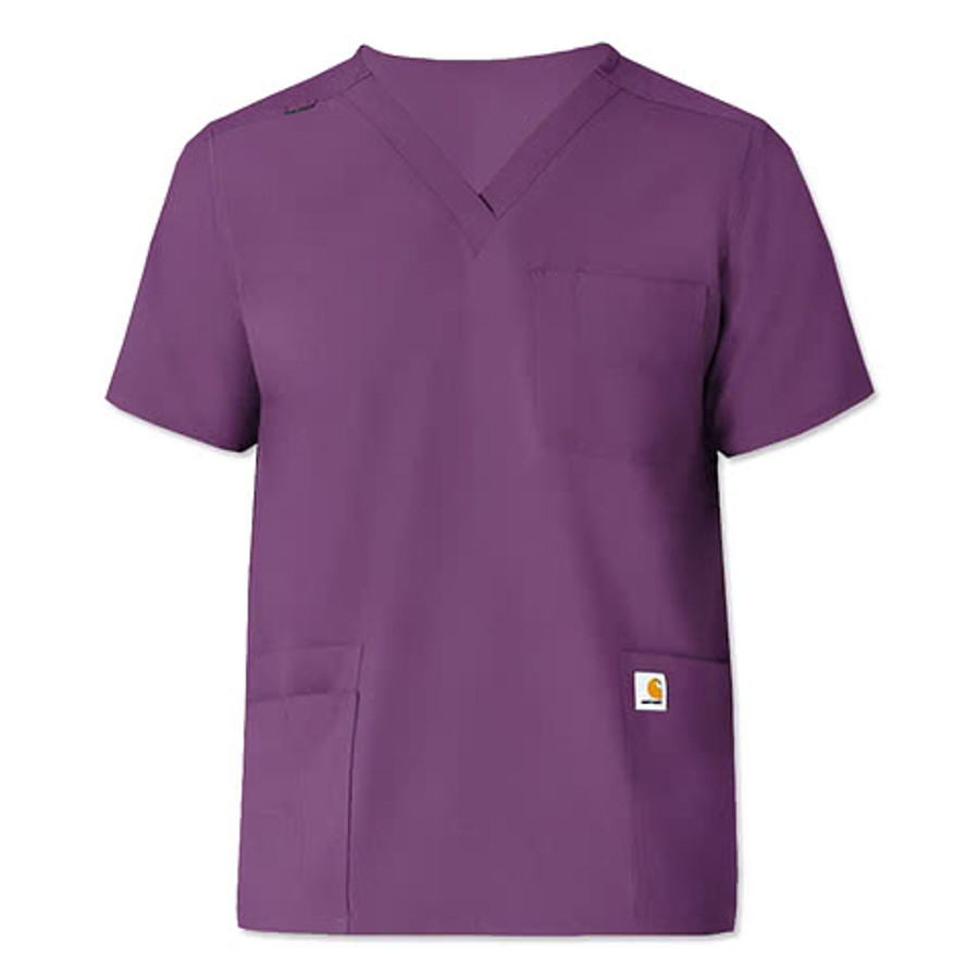 Carhartt Force Essentials Recycled V-Neck Scrub Top in White