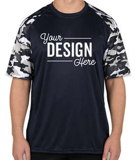 Badger Camo Sleeve Performance Shirt - Color: Navy / Navy Camo