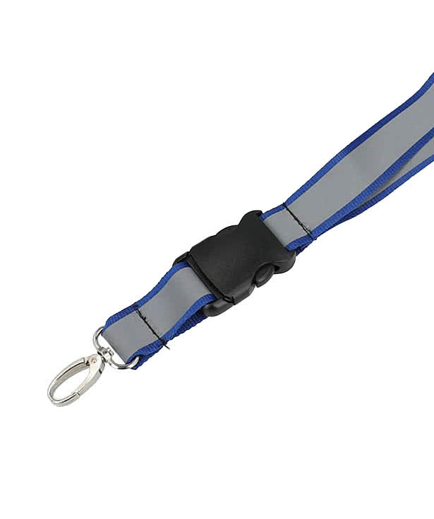 Recycled Reflective Breakaway Lanyard with Metal Hook Clip