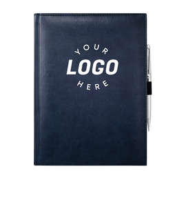JournalBooks ® Debossed Pedova Large Bound Notebook - Color: Navy