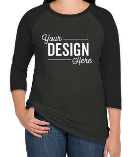 District Women's Tri-Blend Raglan T-shirt - Color: Black / Black Frost