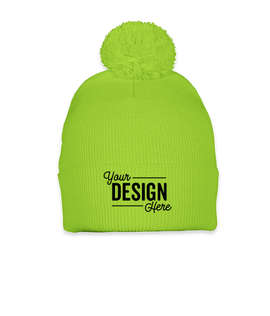 Sportsman Pom Pom Beanie - Color: Neon Green