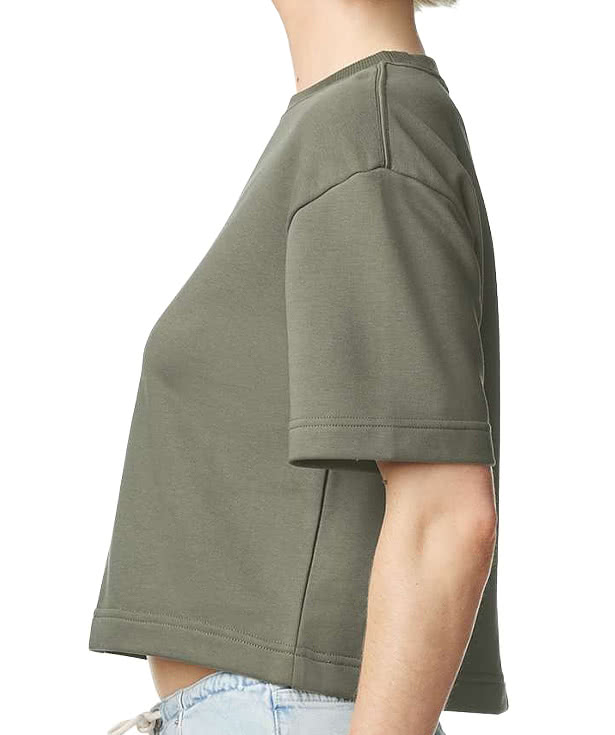 American Apparel Women's Heavyweight French Terry Cropped T-shirt