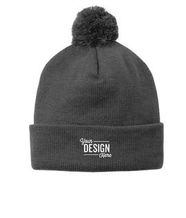 Sport-Tek Solid Pom Pom Beanie - Color: Iron Grey