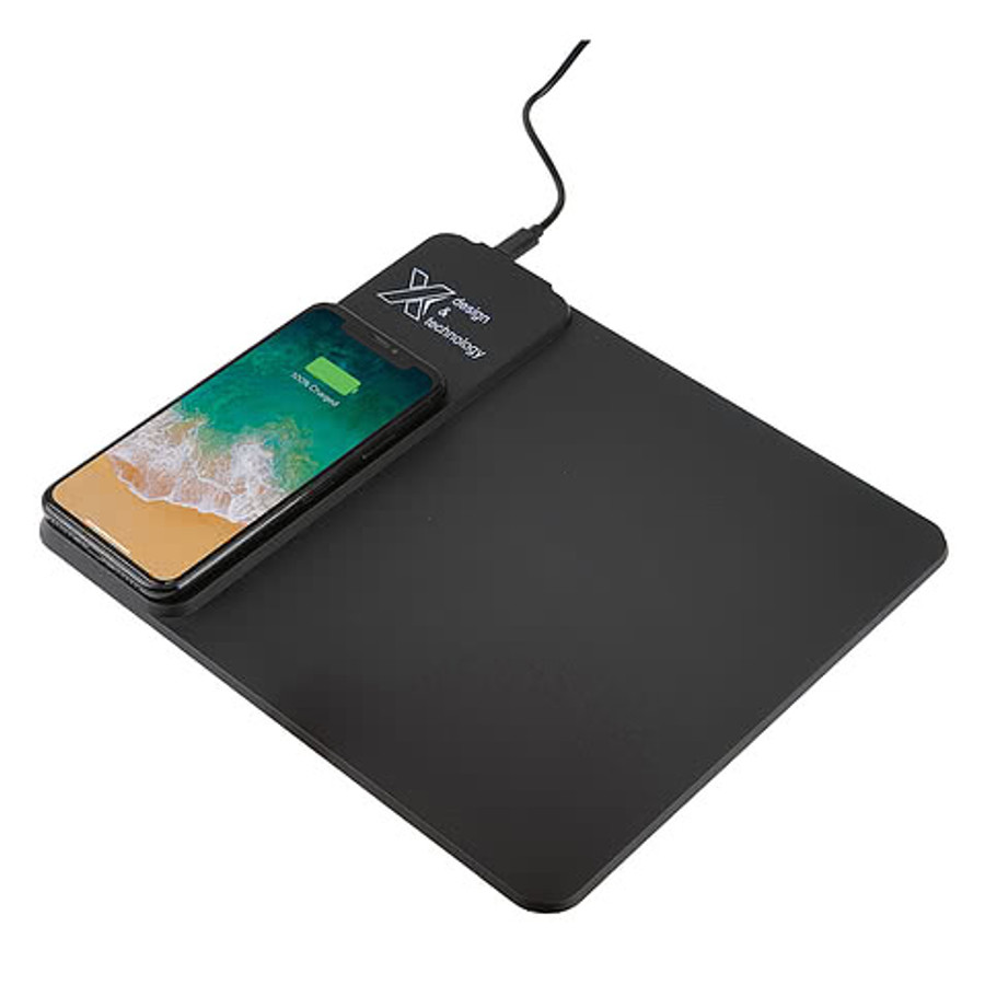 Laser Engraved SCX Innovative Design 10W Induction Mouse Pad in Black