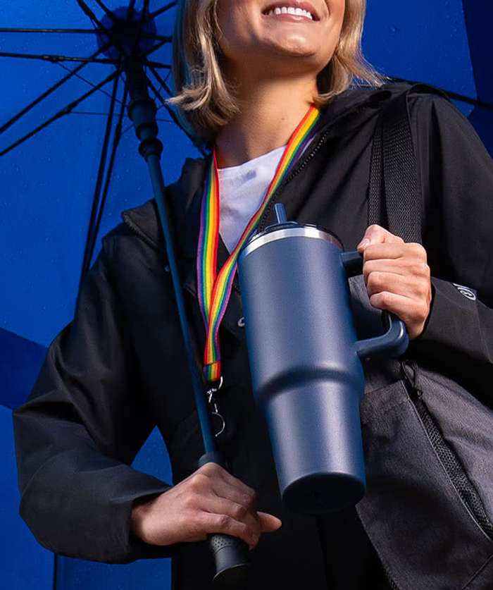 Recycled Polyester Rainbow Lanyard