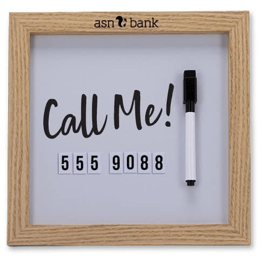 Magnetic Letter White Board with Wood Frame in Natural
