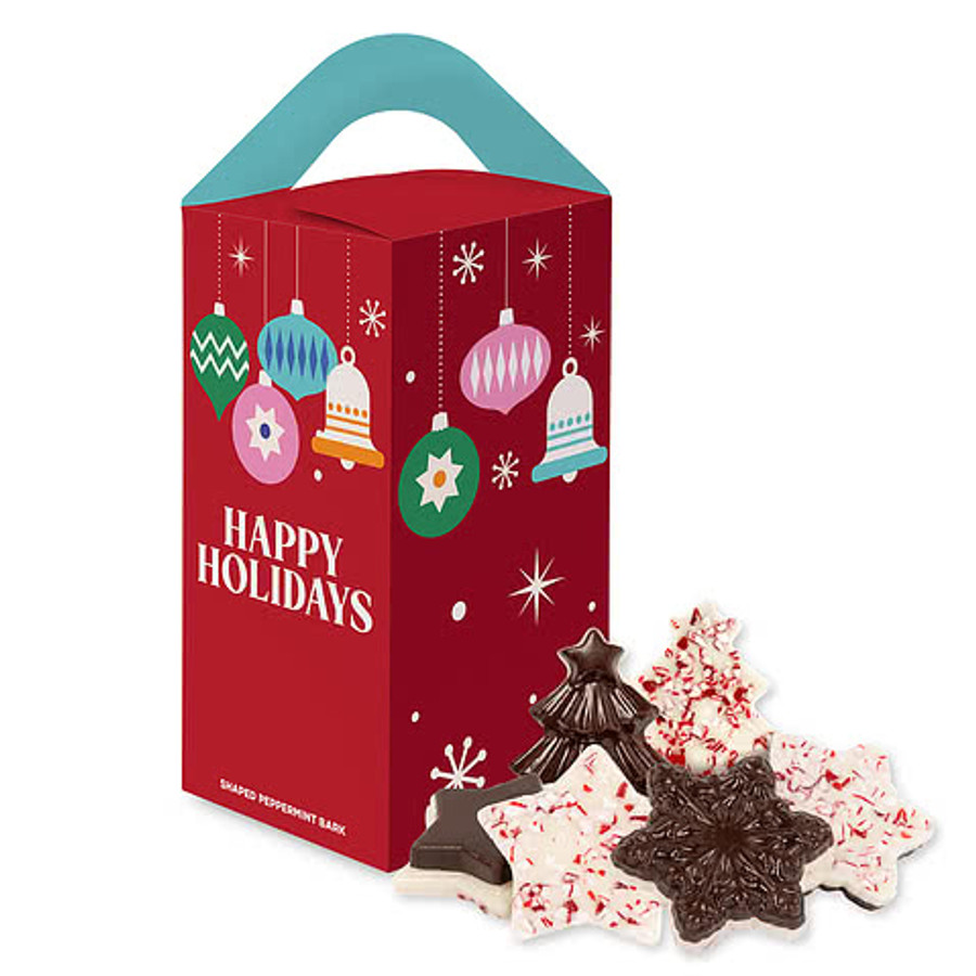 10 Holiday Peppermint Barks with Gift Box in Stars