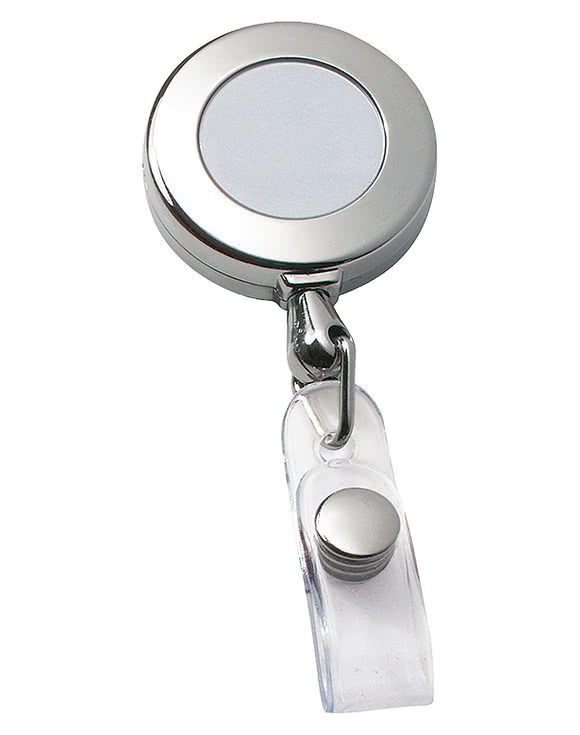 Circle Chrome Retractable Badge Holder