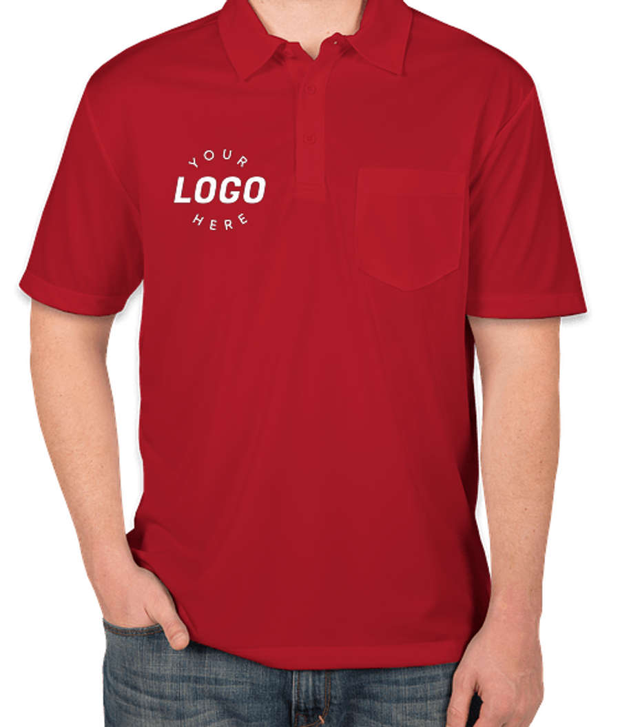 Port Authority Silk Touch Performance Pocket Polo in Red