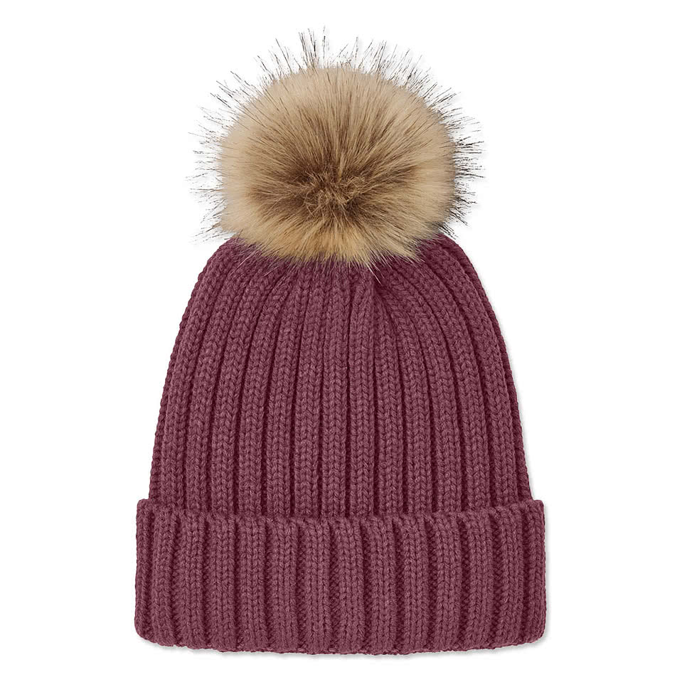 Port Authority Faux Fur Pom Pom Beanie