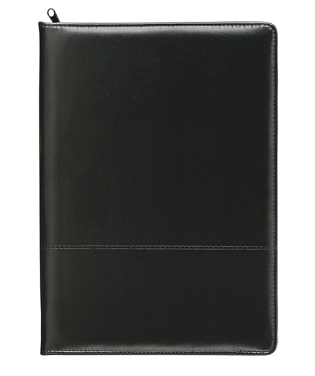 Debossed Script Zippered Padfolio