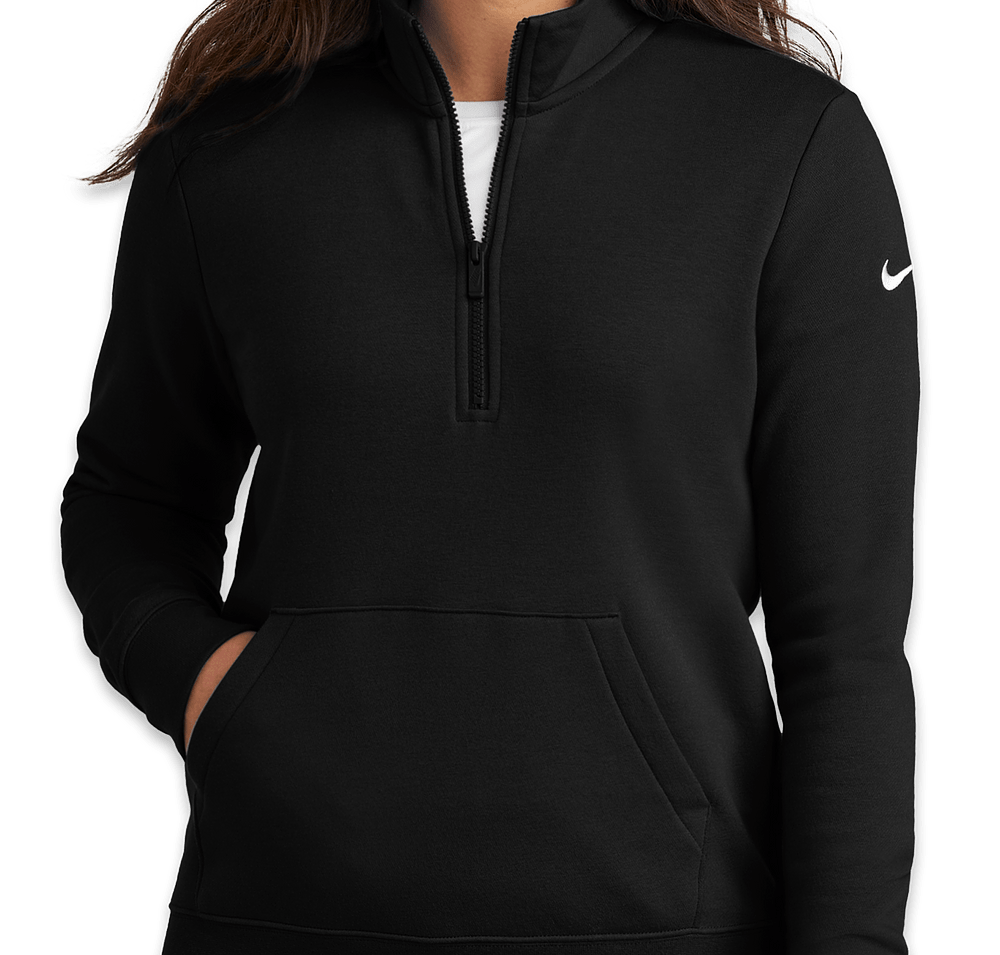 Nike Women's Club Swoosh Sleeve Quarter Zip Sweatshirt-default