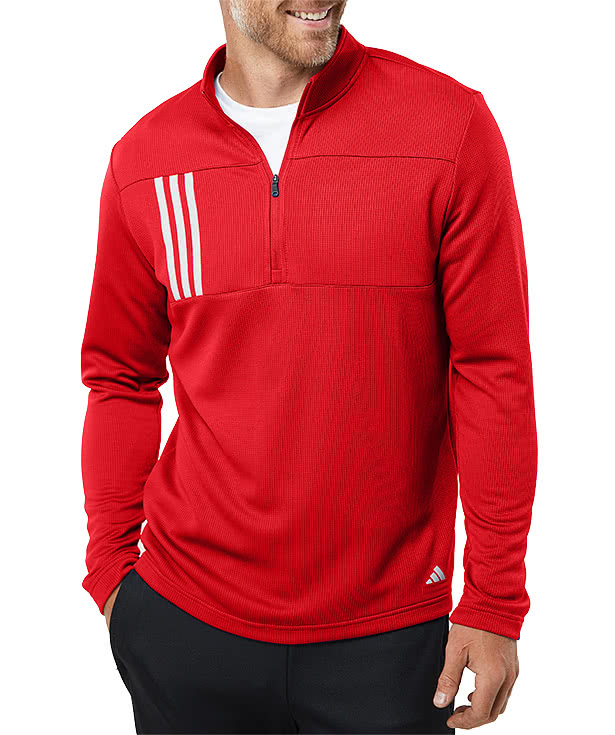 Custom Adidas 3-Stripes Double Knit Quarter Zip Sweatshirt
