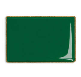 Rectangular Lapel Pin - Color: Forest Green / Brass